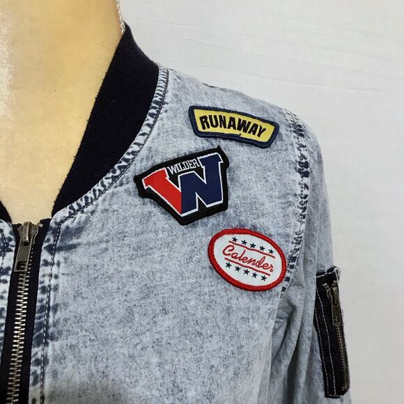 Chill Out with Casse Chambray Bomber Jacket Women M - Picture 4 of 14